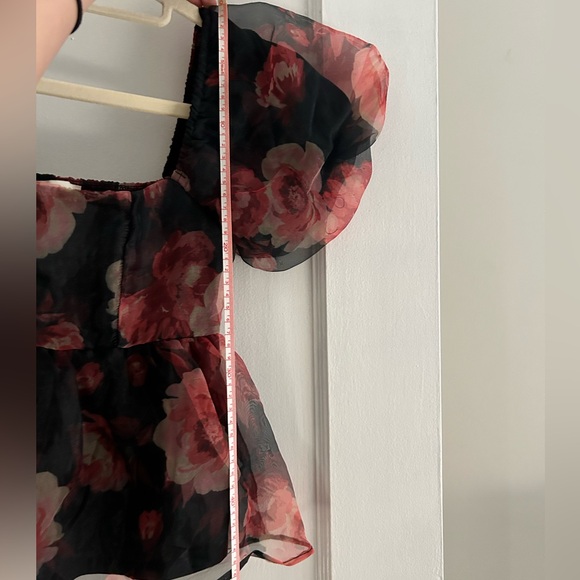 Gorgeous pink flowers black blouse from Thirty Thirty LA cute summer top - Picture 8 of 10